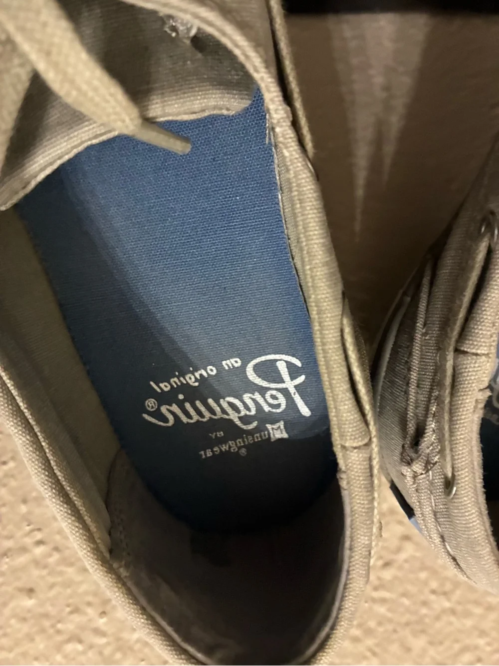 Original Penguin Men's Khaki Canvas Boat Shoes Size 8